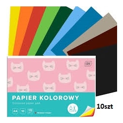 PAPIER KOLOROWY A4 / 10kolorów / 115g/m2  InterDRUK